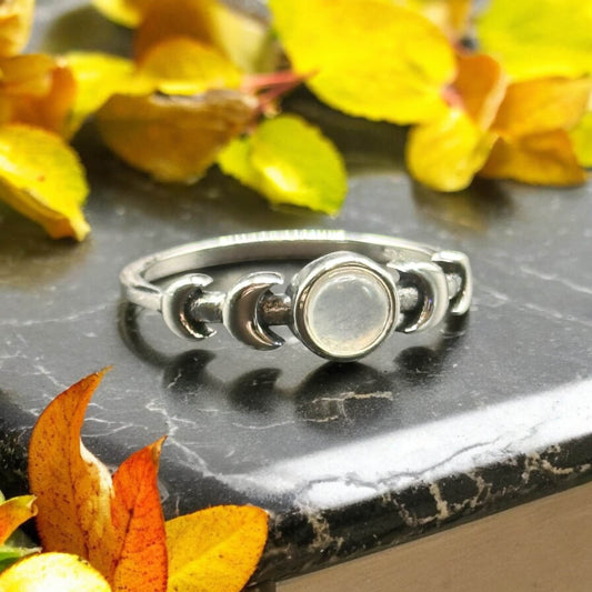 Moonstone Moon Phase Ring