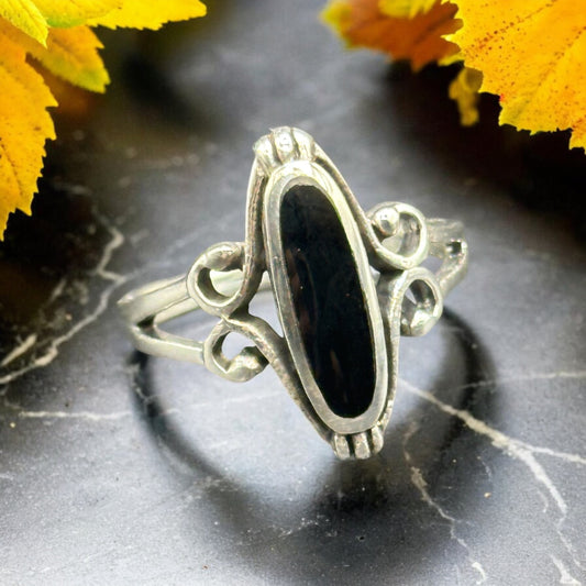 Black Onyx Vintage-Inspired Statement Ring