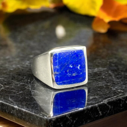 Blue Lapis Lazuli Square Ring