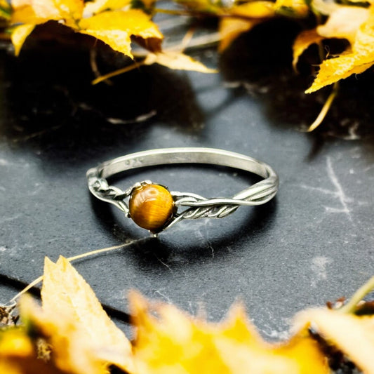 Tiger's Eye Vine Twist Ring