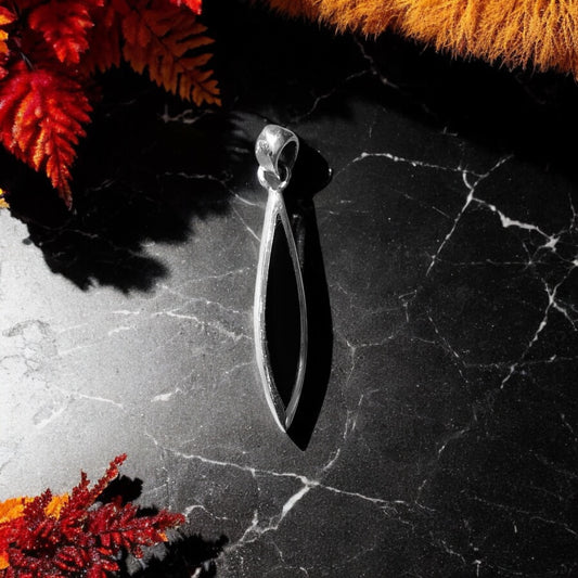 Black Onyx Marquise-Cut Pendant