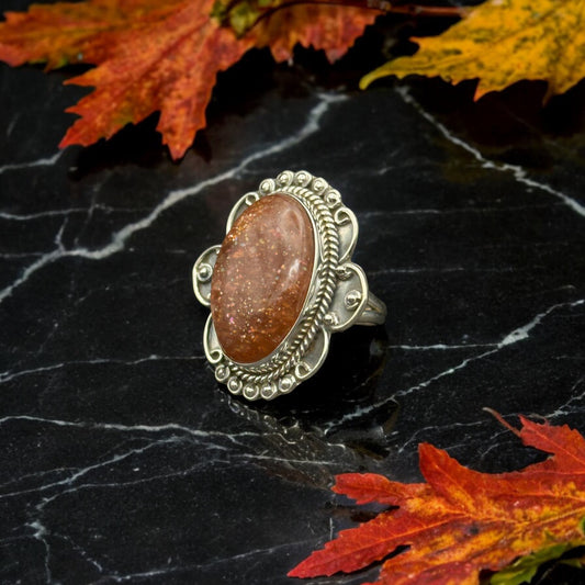 Sunstone Scrollwork Ring