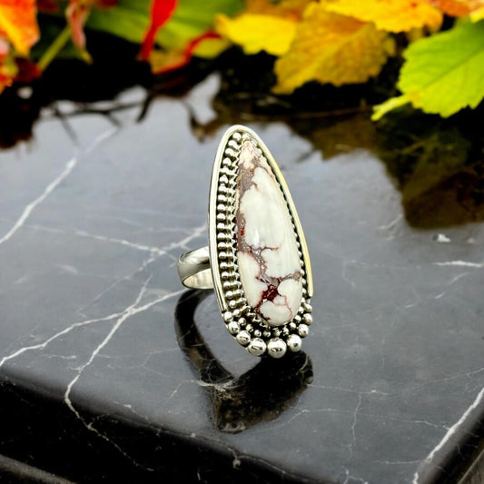 Wild Horse Jasper Teardrop Ring