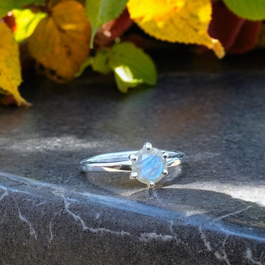 Labradorite Solitaire Ring