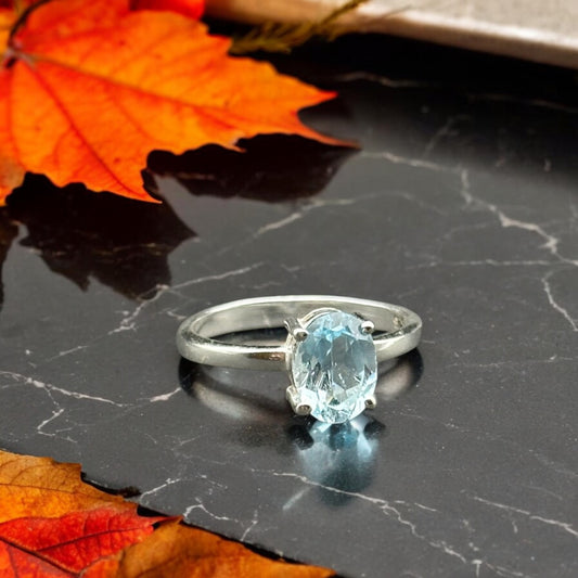 Blue Topaz Oval Ring