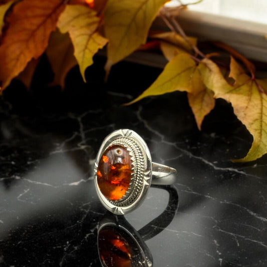 Amber Oval Ring