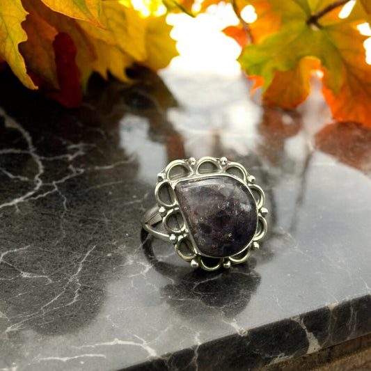 Iolite Sunstone Ring