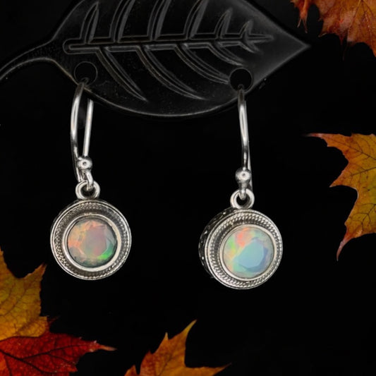 Ethiopian Opal Round Earrings