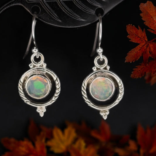 Ethiopian Opal Circle Earrings