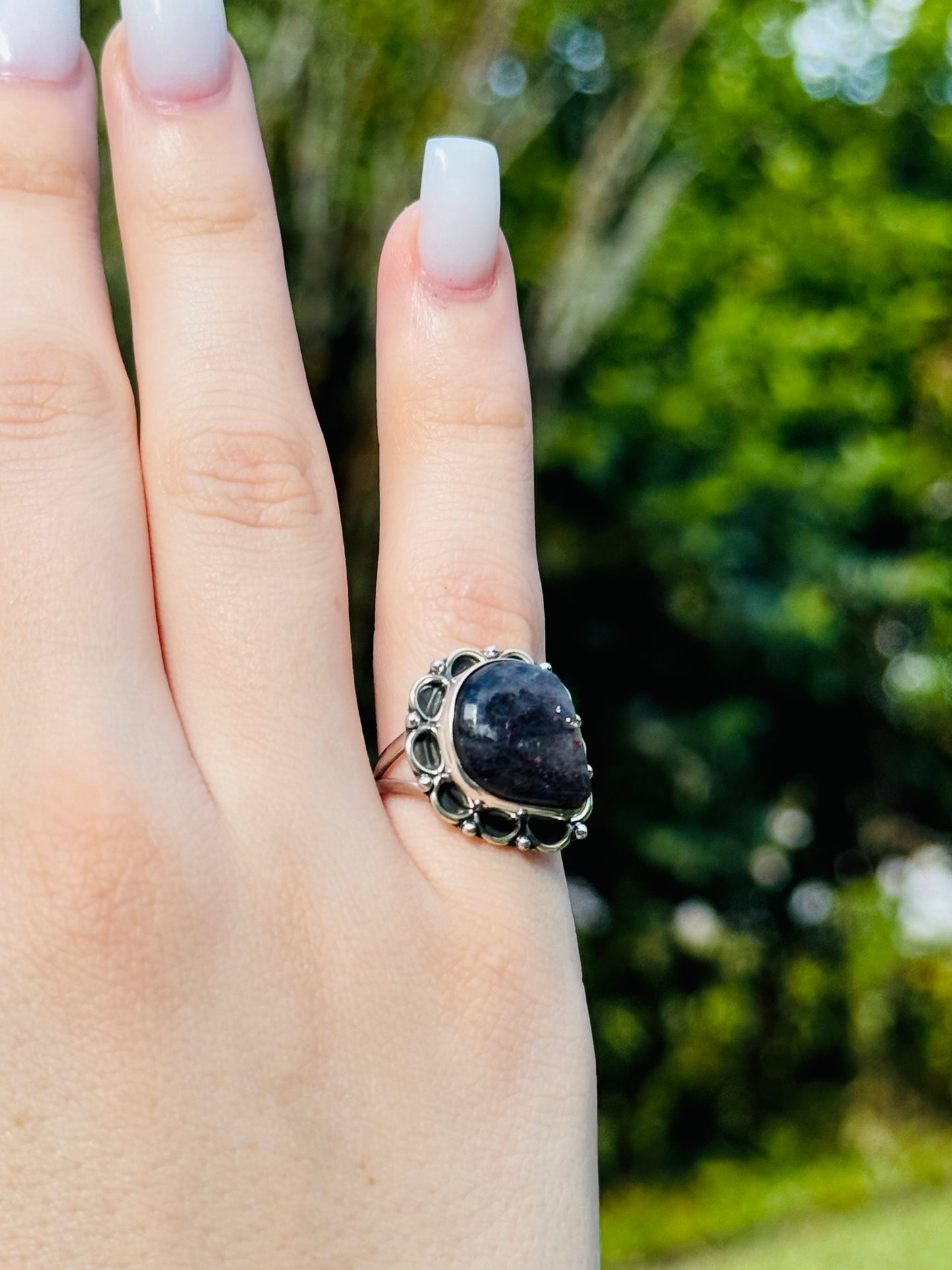 Iolite Sunstone Ring