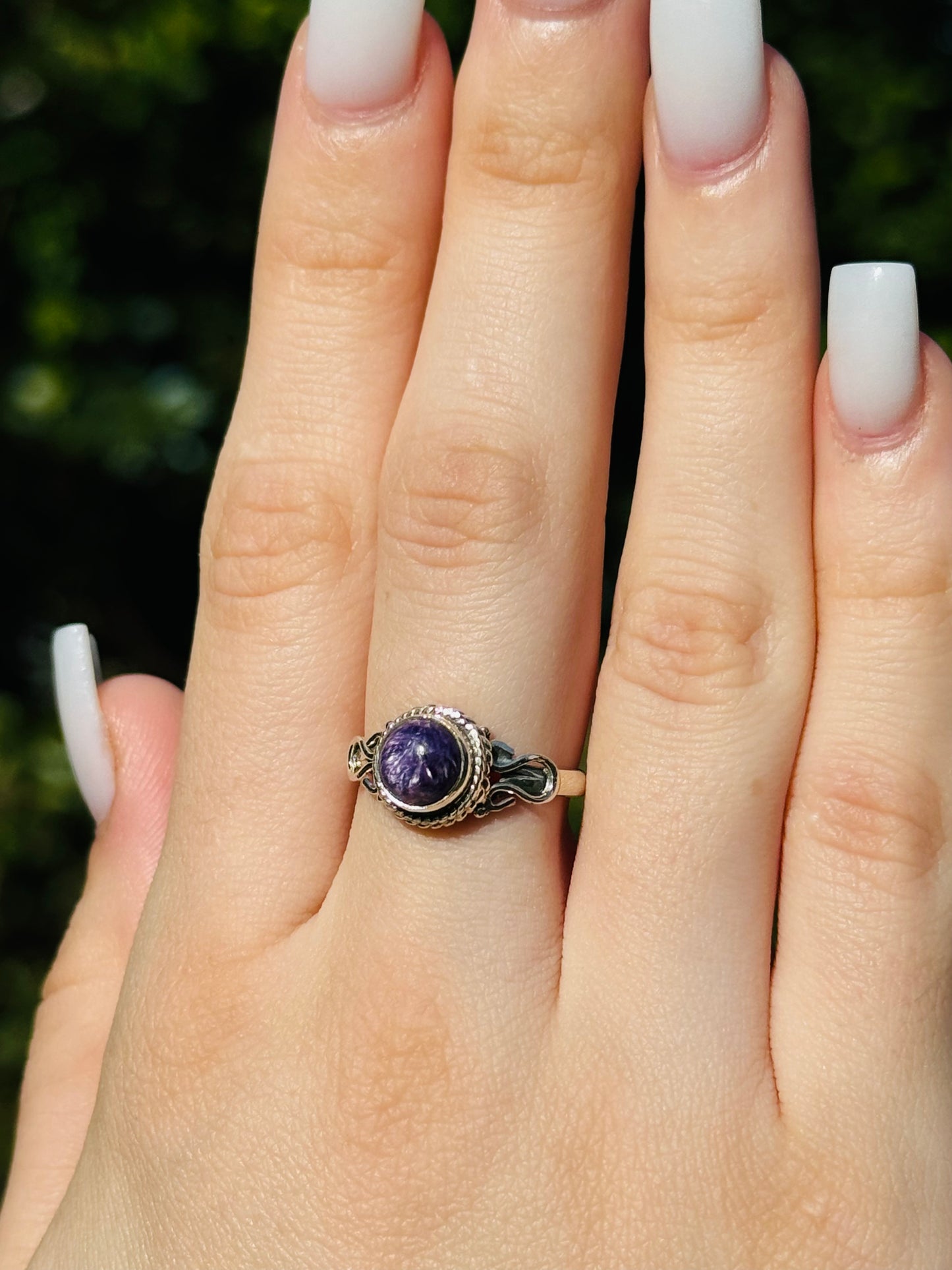 Charoite Round Ring