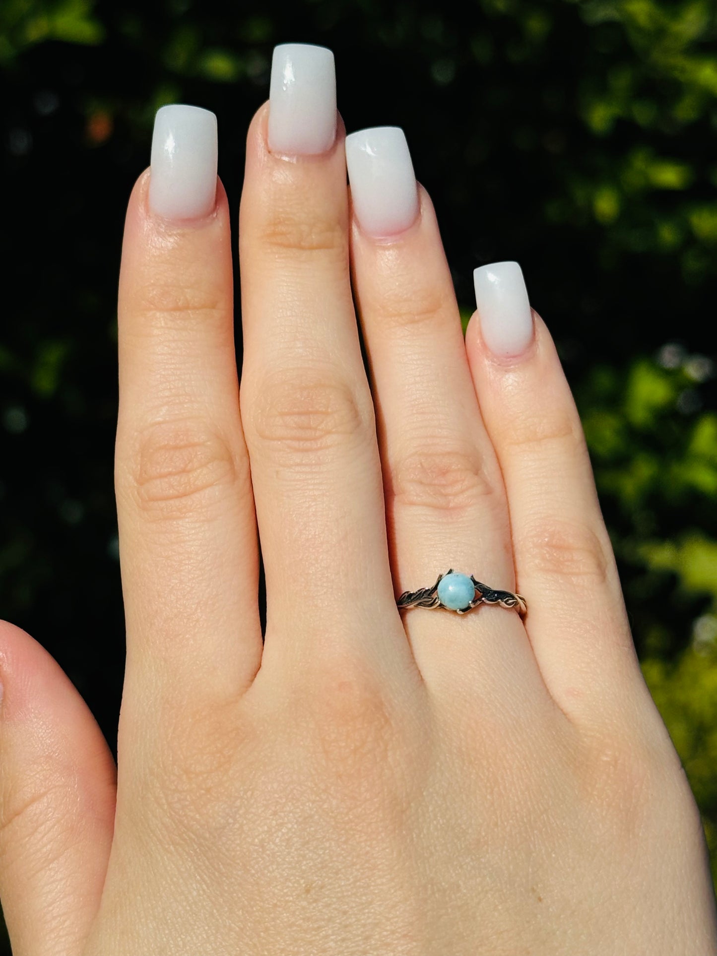 Larimar Vine Twist Ring