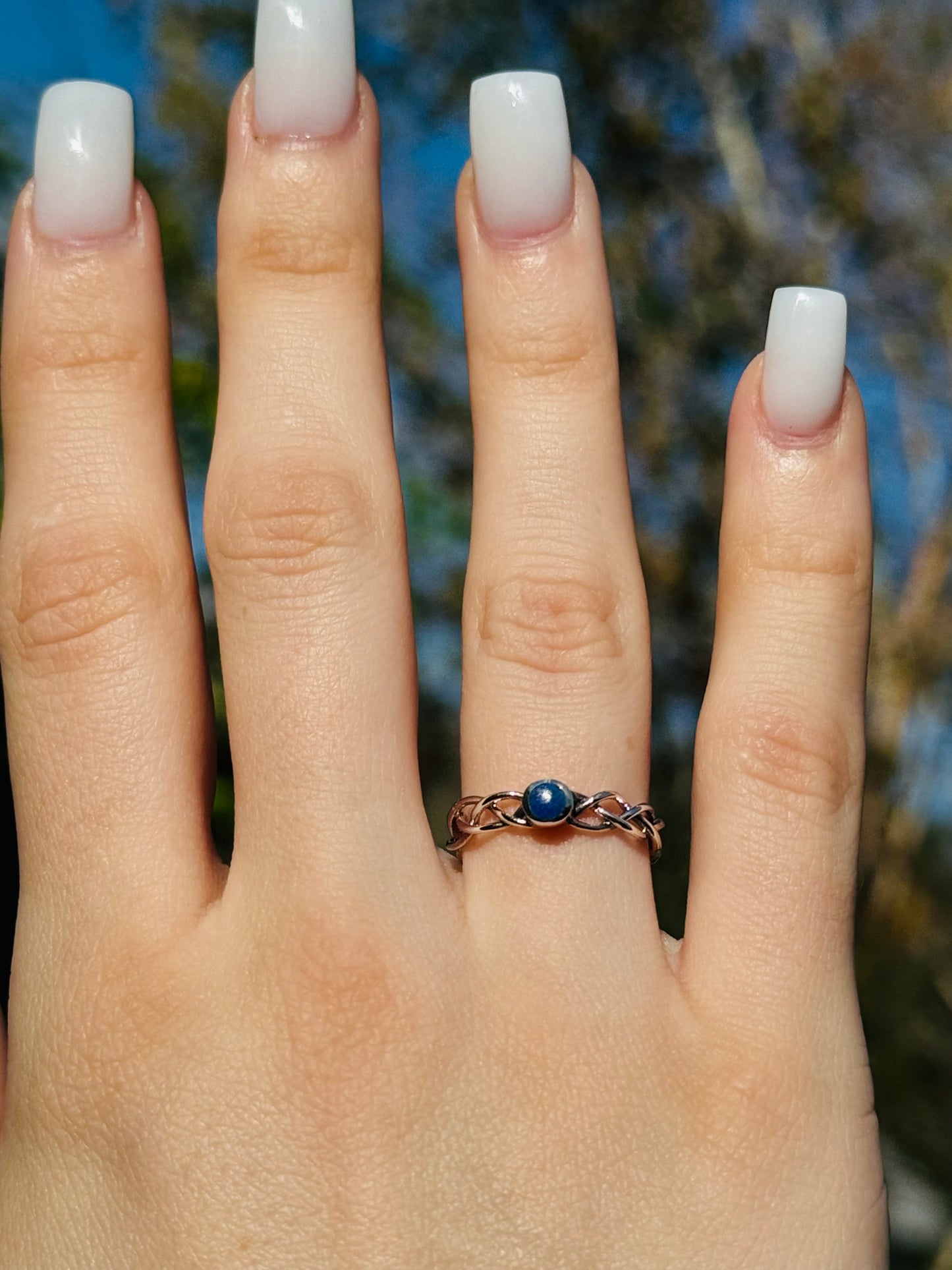 Blue Lapis Lazuli Celtic Knot Ring