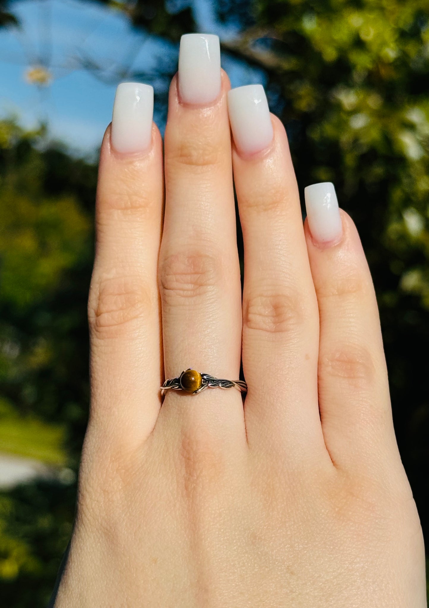 Tiger's Eye Vine Twist Ring