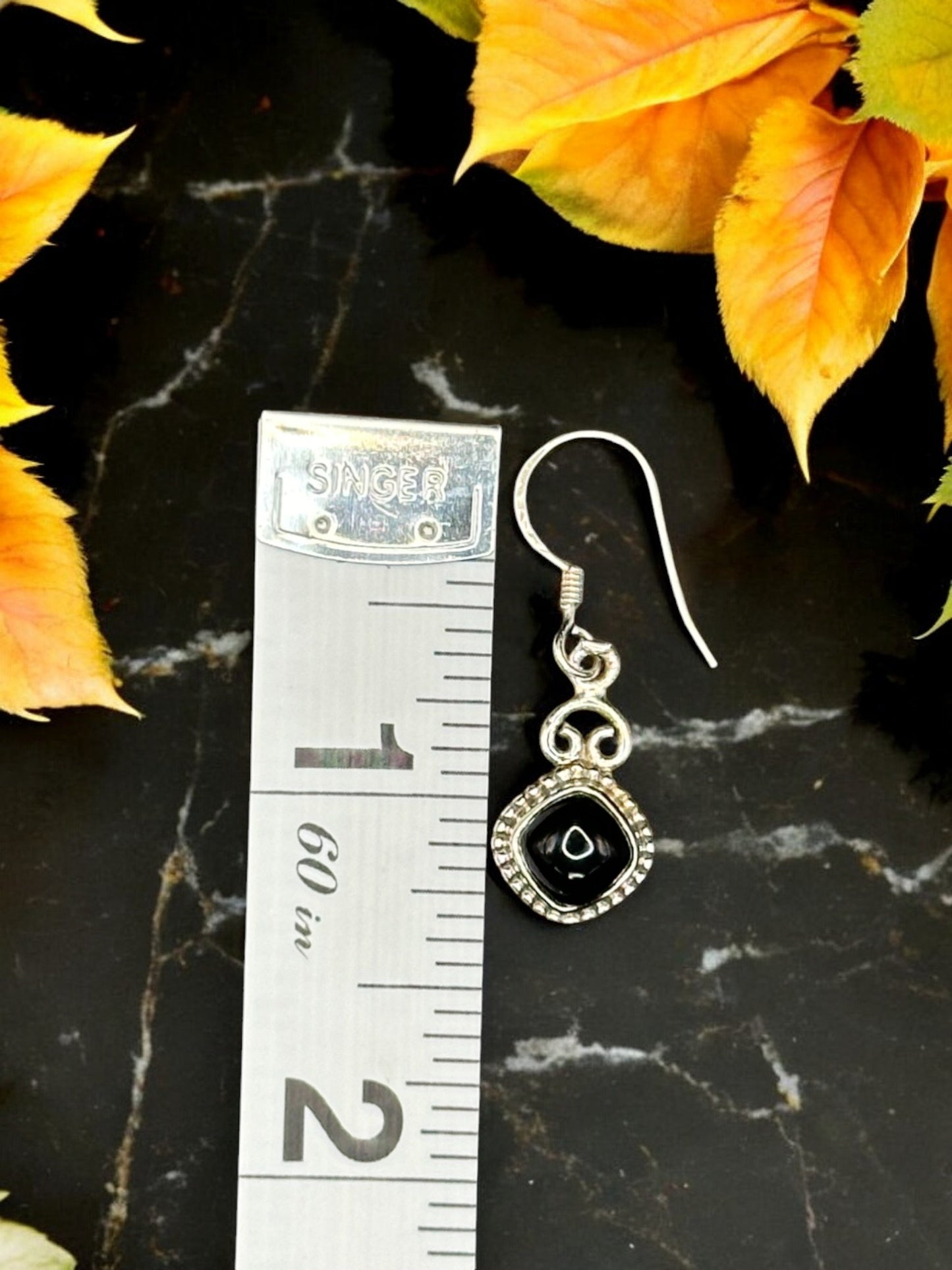 Black Onyx Cushion Earrings